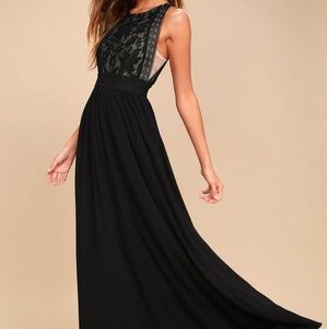 Forever and always black lace maxi dress